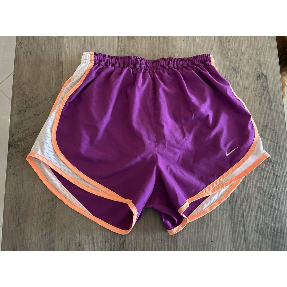 Womens Nike Dri Fit Purple Orange Briefed Athletic Running Shorts Size S